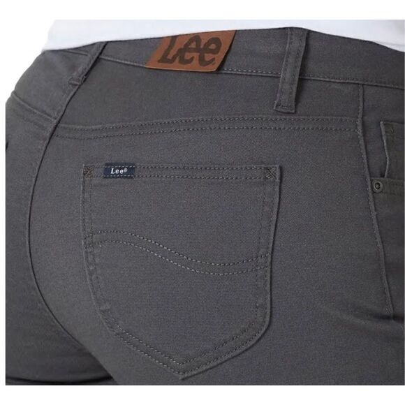 LEE Women’s 18 Medium Mid-Rise Straight Leg Jeans in Charcoal - Picture 6 of 12